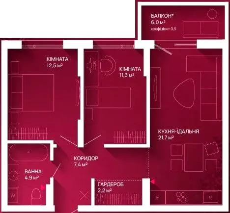 ЖК Family Plaza — 62 м²