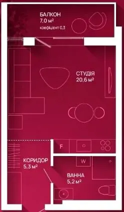 ЖК Family Plaza — 33 м²