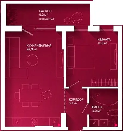 ЖК Family Plaza — 49 м²