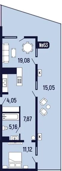 ЖК Towers Truskavets — 62.3 м²