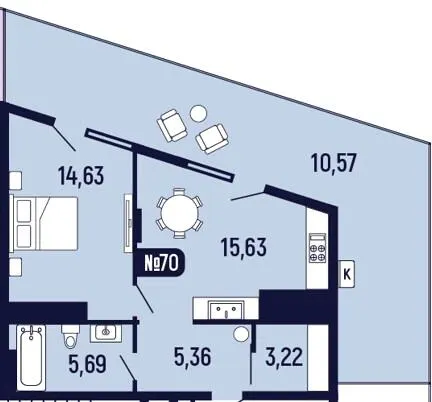 ЖК Towers Truskavets — 55.1 м²