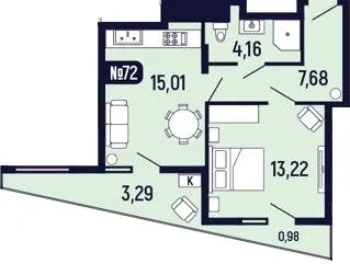 ЖК Towers Truskavets — 44.3 м²