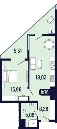 ЖК Towers Truskavets — 50.7 м²