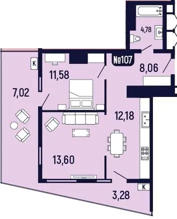 ЖК Towers Truskavets — 60.5 м²