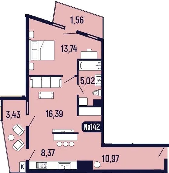 ЖК Towers Truskavets — 59.5 м²