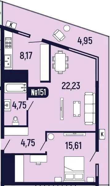 ЖК Towers Truskavets — 60.5 м²