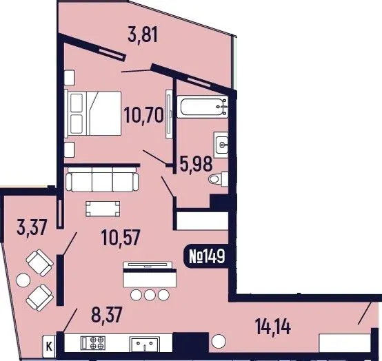 ЖК Towers Truskavets — 56.9 м²