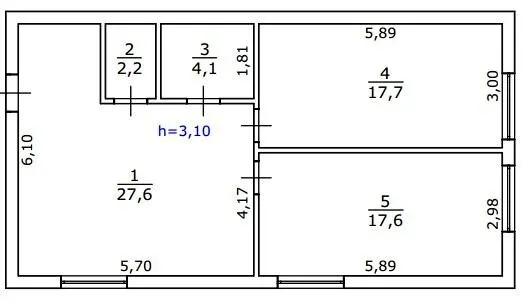 вул. Яслинська, 3 — 69.2 м²