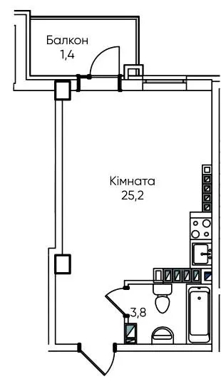 ЖК Гринвіч Парк — 28.9 м²