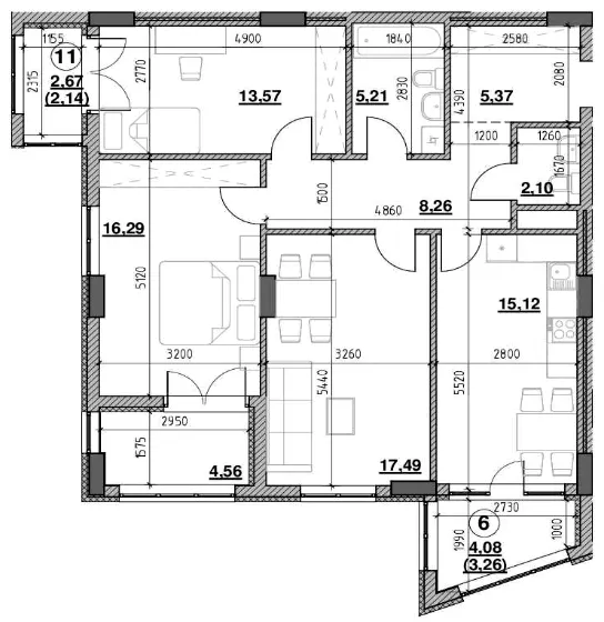 ЖК Голоські кручі — 98.2 м²