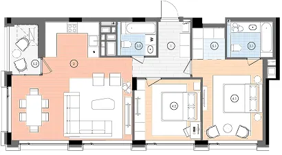 ЖК БИОРИТМ — 92.2 м²