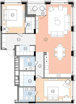 ЖК БИОРИТМ — 127.2 м²