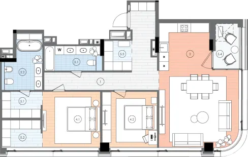 ЖК БИОРИТМ — 118.8 м²