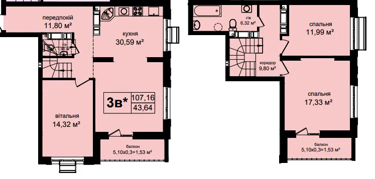 ЖК Авеню 42 — 107.2 м²