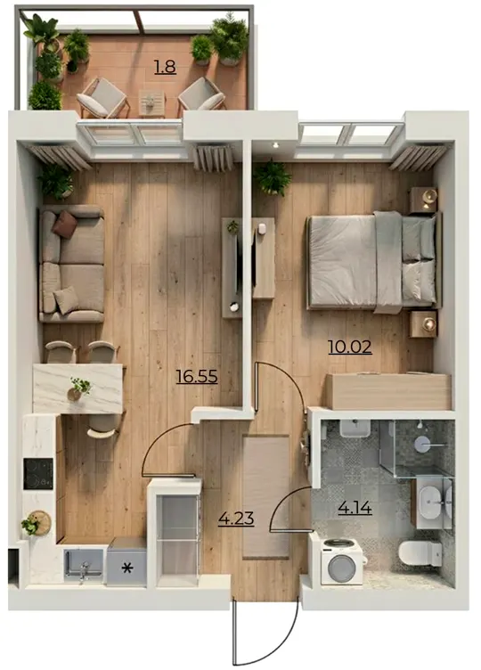 ЖК Комфортне містечко Residence — 34 м²