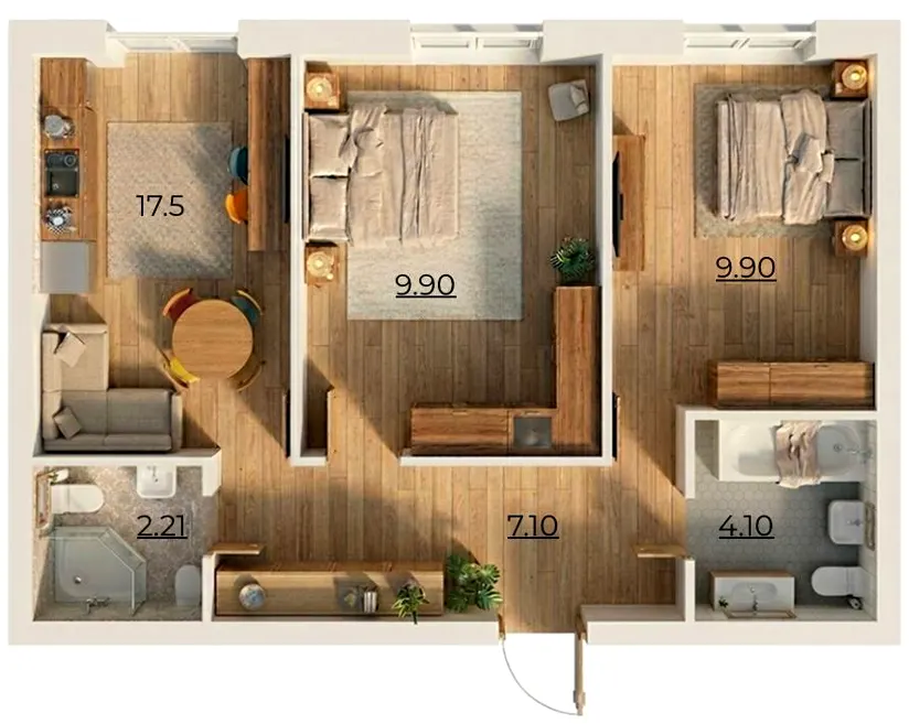 ЖК Комфортне містечко Residence — 52 м²
