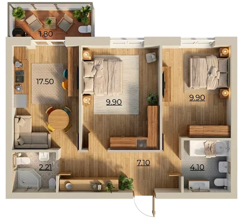 ЖК Комфортне містечко Residence — 52 м²