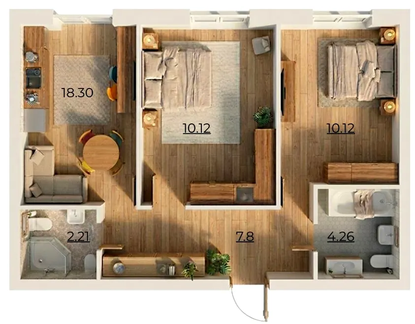 ЖК Комфортне містечко Residence — 54 м²