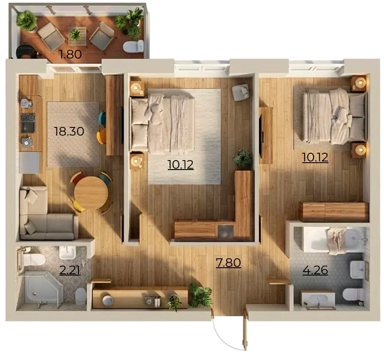 ЖК Комфортне містечко Residence — 54 м²