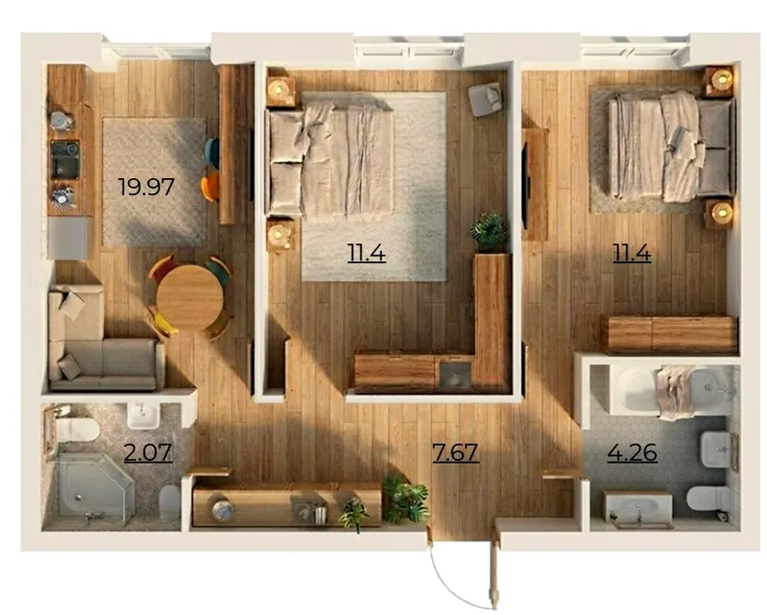 ЖК Комфортне містечко Residence — 58 м²