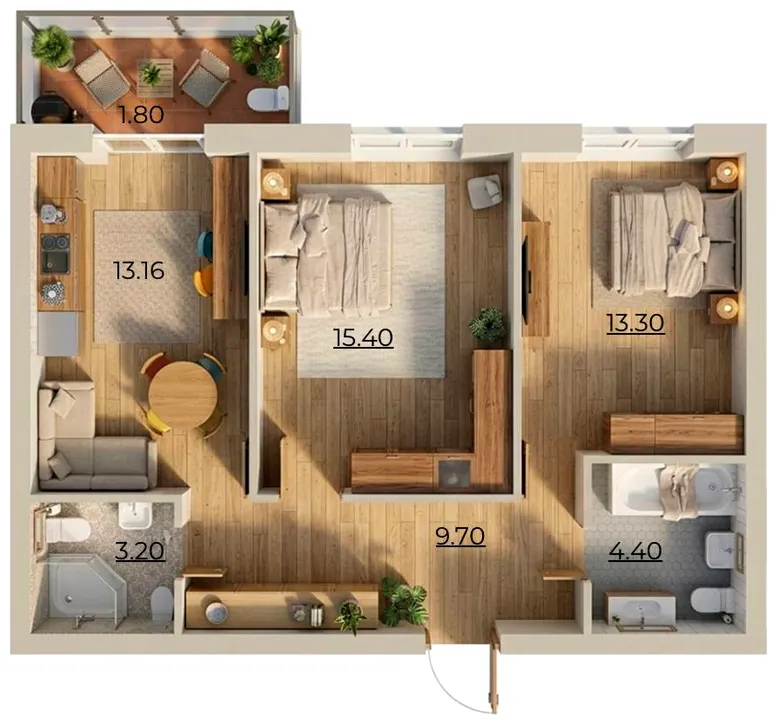 ЖК Комфортне містечко Residence — 61 м²