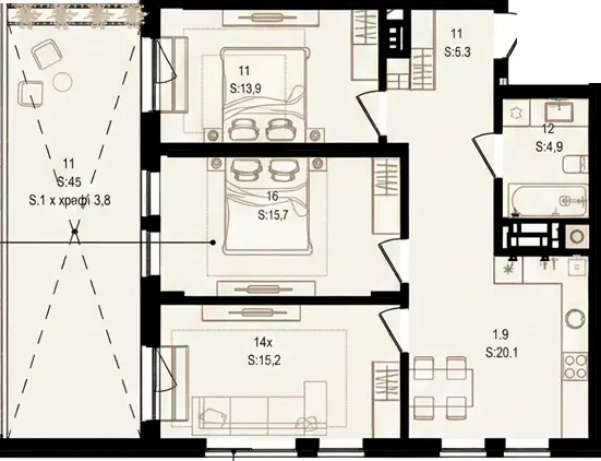 ЖК Aqua Vita — 83.8 м²