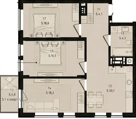 ЖК Aqua Vita — 77.4 м²