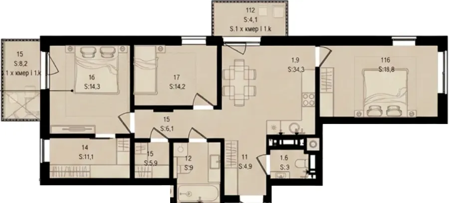 ЖК Aqua Vita — 78.5 м²