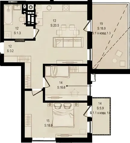 ЖК Aqua Vita — 70.7 м²