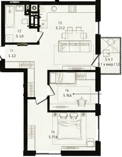 ЖК Aqua Vita — 65.7 м²