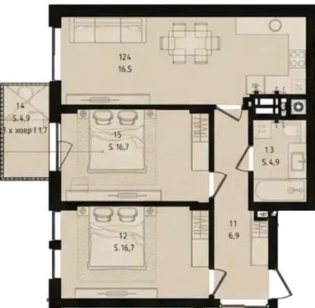 ЖК Aqua Vita — 70.9 м²