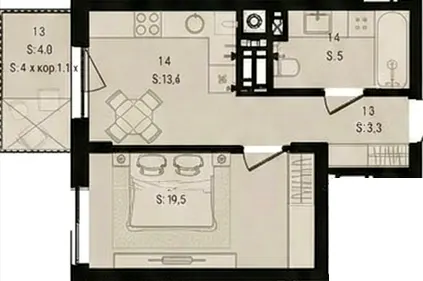 ЖК Aqua Vita — 35.8 м²