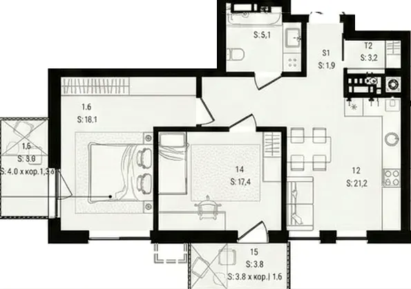 ЖК Aqua Vita — 62.4 м²