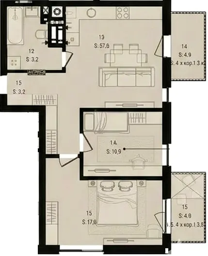 ЖК Aqua Vita — 67.2 м²