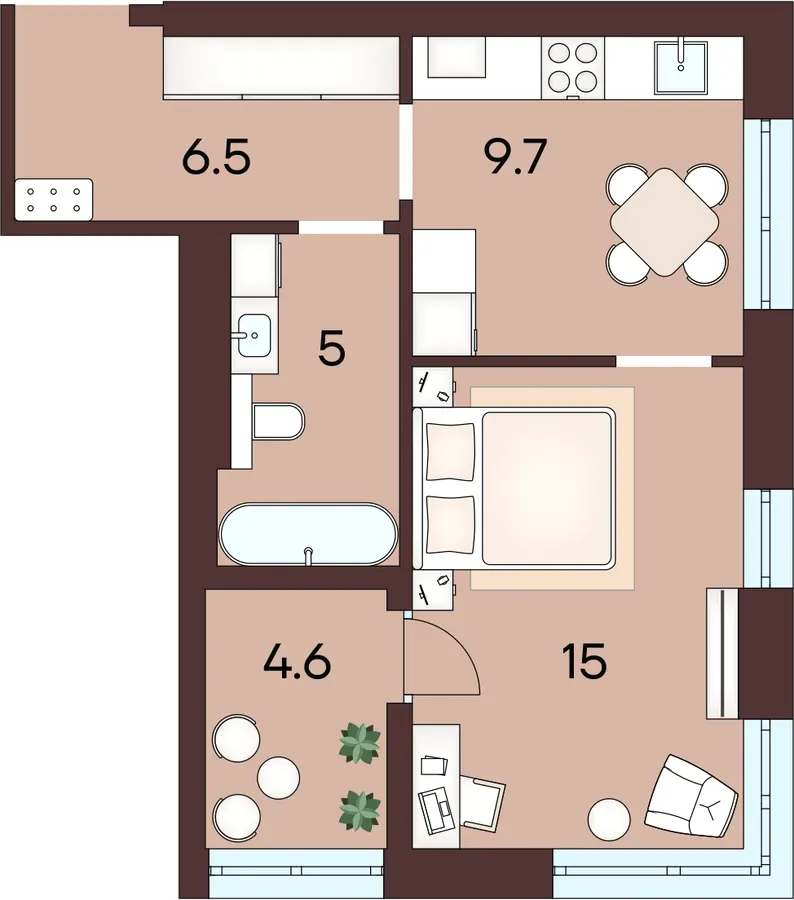 ЖК ЯРОВИЦЯ — 40.7 м²