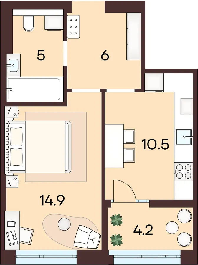 ЖК ЯРОВИЦЯ — 40.8 м²