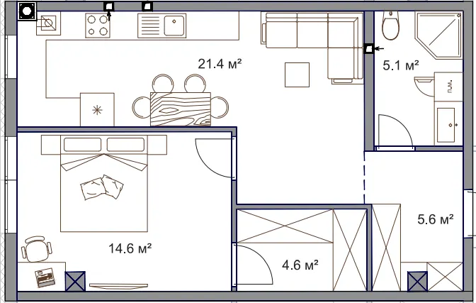 ЖК Fine Flats Sofia — 51.3 м²