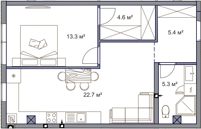 ЖК Fine Flats Sofia — 51.3 м²
