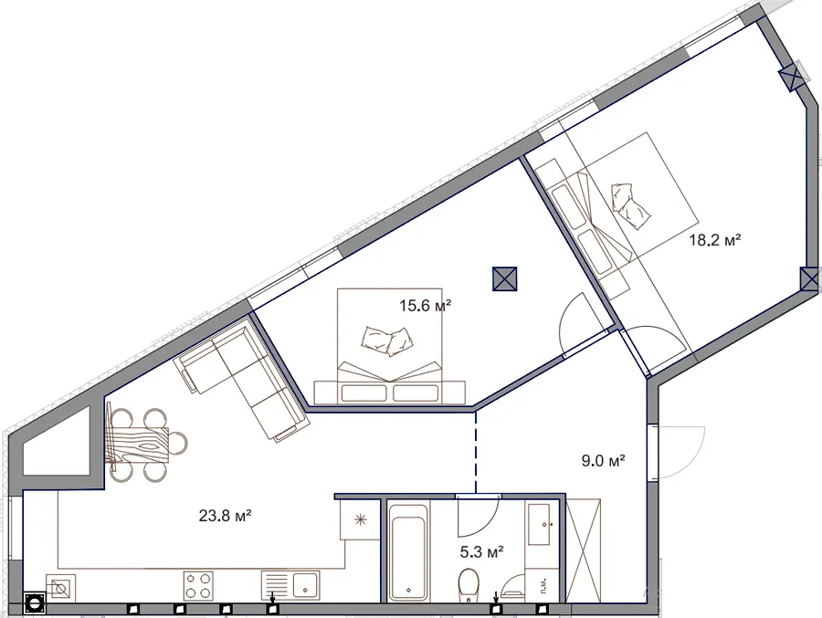 ЖК Fine Flats Sofia — 71.9 м²