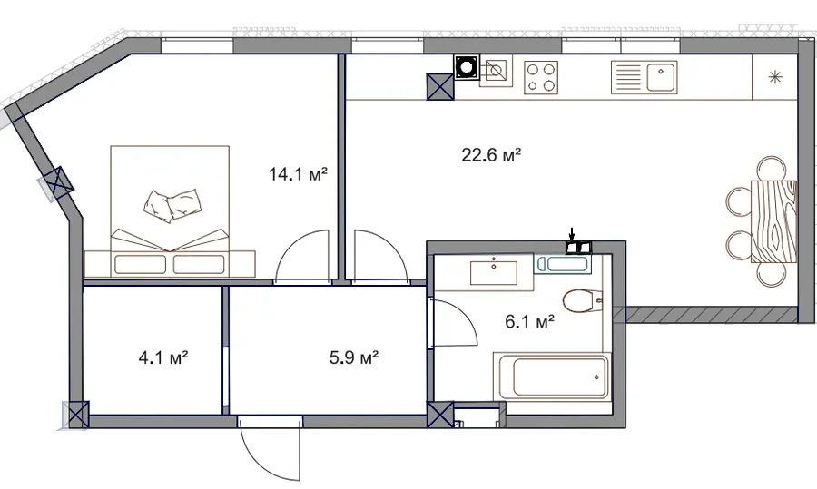 ЖК Fine Flats Sofia — 52.8 м²
