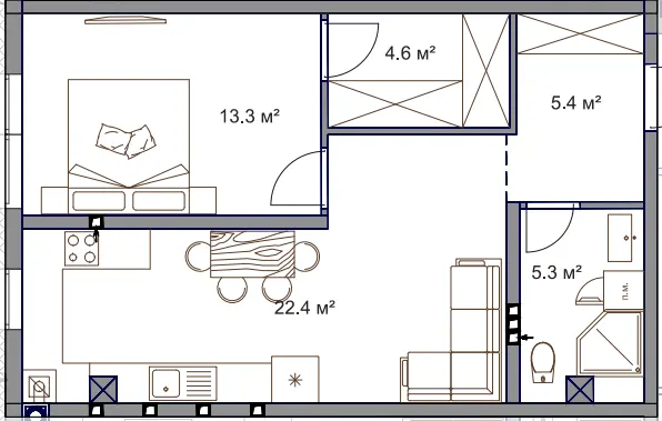 ЖК Fine Flats Sofia — 51 м²