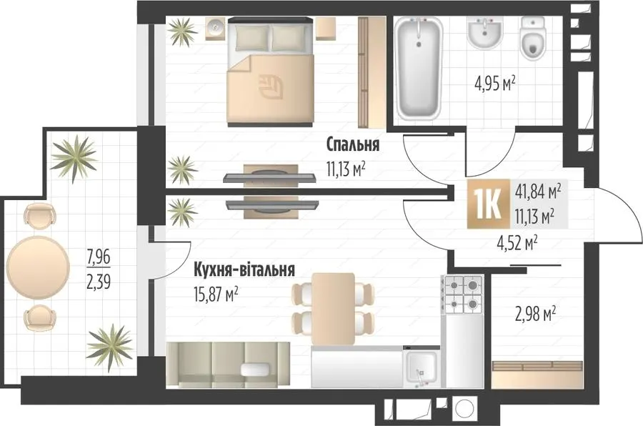 ЖК SOUL PARK — 41.8 м²