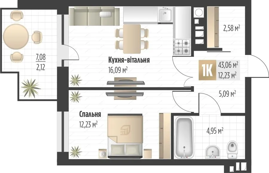 ЖК SOUL PARK — 43.1 м²