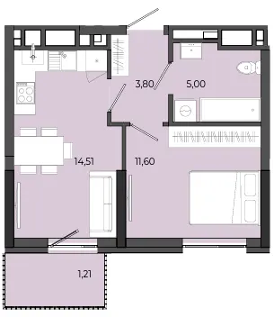 ЖК Садова Алея — 36.1 м²