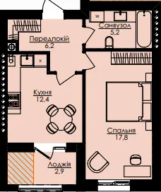 ЖК Атлант — 44.6 м²