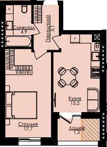 ЖК Атлант — 44.1 м²