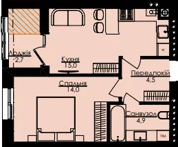 ЖК Атлант — 41.1 м²