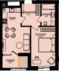 ЖК Атлант — 46.9 м²
