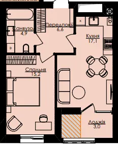 ЖК Атлант — 46.9 м²