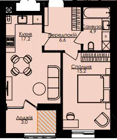 ЖК Атлант — 46.9 м²